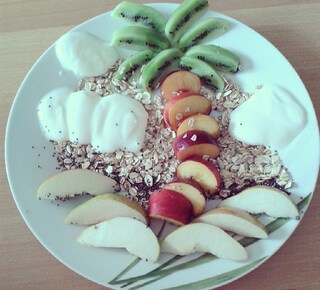 #happy #healthy #beautiful #breakfast #goodmorning#muesli #yogurt#nectarine#pear#kiwi #chia #foodart #foodporn #potd #nomnom #yummy #pretty#beauty #style #palm #beach #eatclean #cleaneating #healthyfood #funny #cute